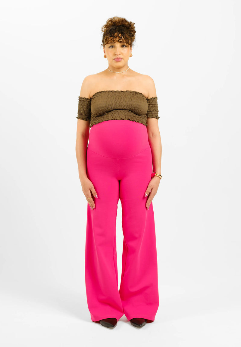 Posh Wide Leg Pants - Raspberry Pink